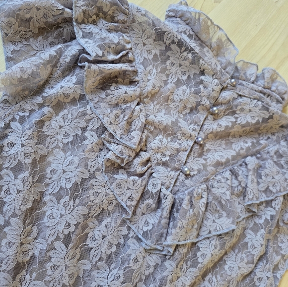 Free People Ruffle Lace Tank Top Size Medium - Picture 6 of 14